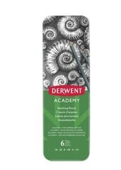 Карандаши для рисования Derwent Academy, 6 банок цена и информация | Письменные принадлежности | 220.lv