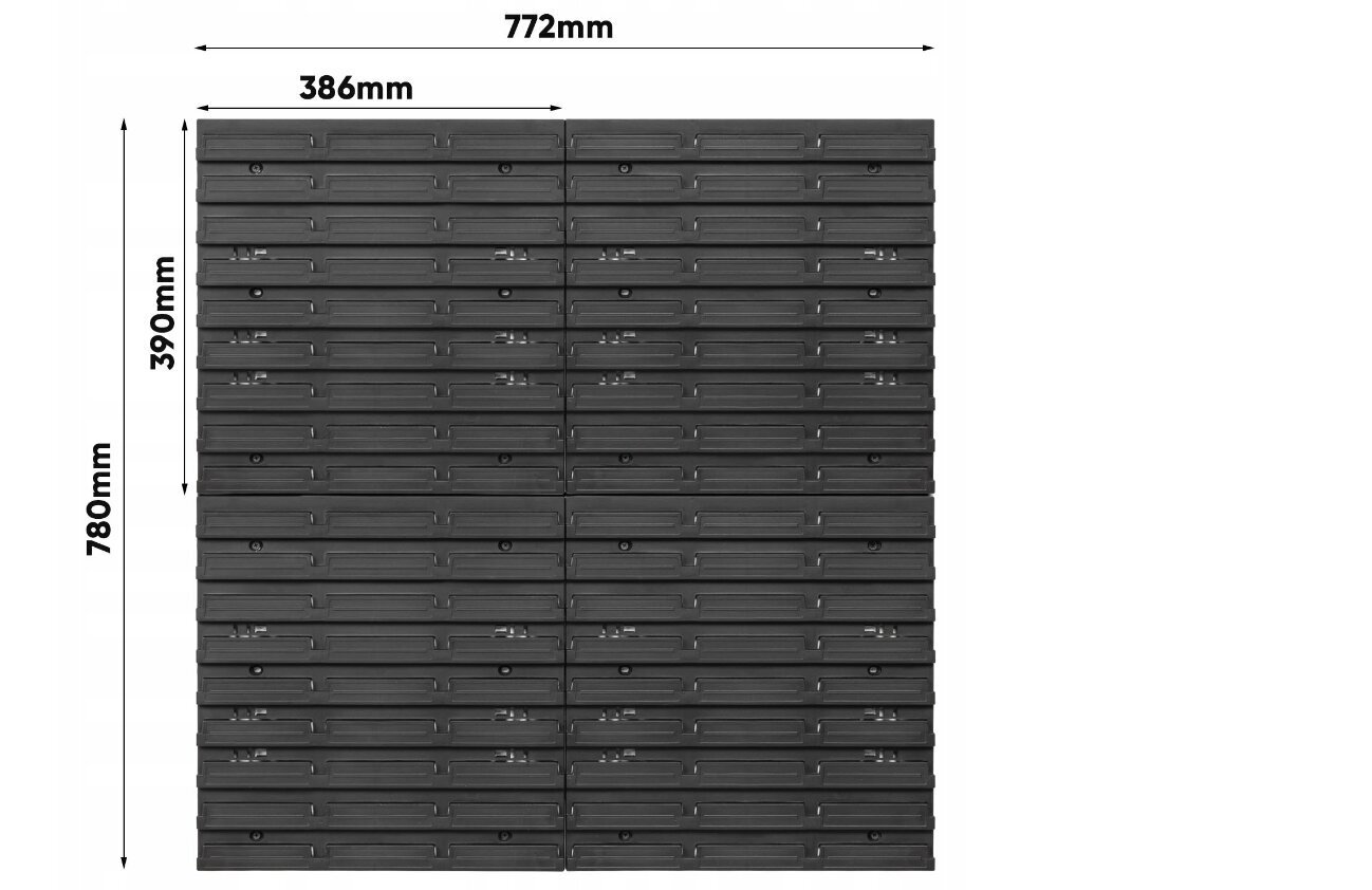 Siena instrumentiem ar uzglabāšanas kastēm - 4x Tool Wall Board + 40 cena un informācija | Instrumentu kastes | 220.lv