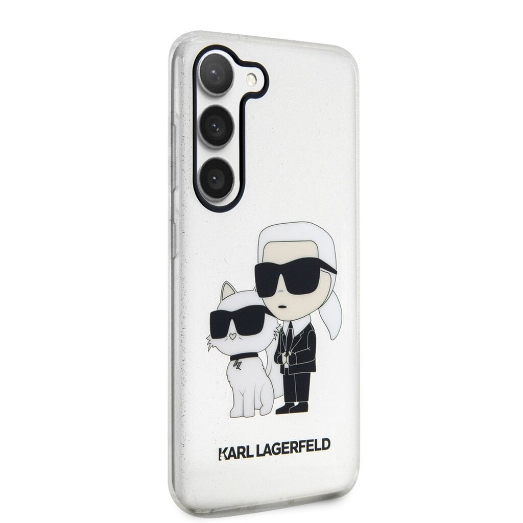 Karl Lagerfeld IML Glitter Karl and Choupette NFT Case for Samsung Galaxy S23 Transparent cena un informācija | Telefonu vāciņi, maciņi | 220.lv