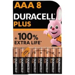 DURACELL PLUS POWER baterijas AAA LR03 8 gab. cena un informācija | Baterijas | 220.lv