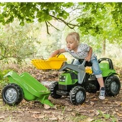 Rolly Toys pedāļu traktors ar piekabi un lāpstu, zaļš cena un informācija | Rotaļlietas zēniem | 220.lv