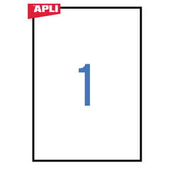 Клейкие этикетки Apli, 210 x 297 мм, A4, 1 наклейки на листе, 25 страниц, белые цена и информация | Канцелярия | 220.lv