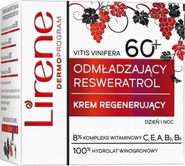 Atjaunojošs krēms nobriedušai ādai Lirene Resveratol 60+, 50 ml cena un informācija | Sejas krēmi | 220.lv