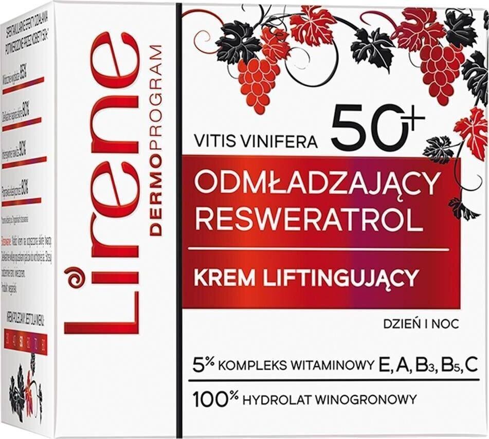 Sejas krēms nobriedušai ādai Lirene Resveratrol 50+ dienai un naktij, 50 ml cena un informācija | Sejas krēmi | 220.lv