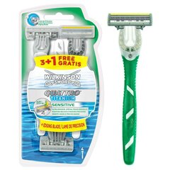 Одноразовые бритвенные станки Wilkinson Sword Quattro Titanium Sensitive, 4 ш. цена и информация | Косметика и средства для бритья | 220.lv