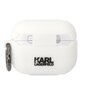 Austiņu maciņš Karl Lagerfeld 3D Logo NFT Karl Head Silicone Case for Airpods Pro, balts cena un informācija | Austiņu piederumi | 220.lv