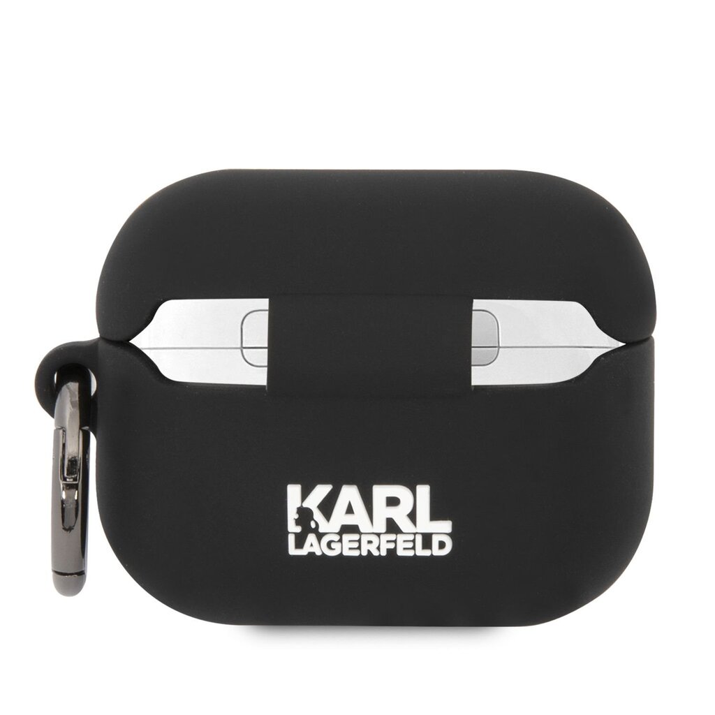 Austiņu maciņš Karl Lagerfeld 3D Logo NFT Choupette Head Silicone Case for Airpods Pro, melns cena un informācija | Austiņu piederumi | 220.lv