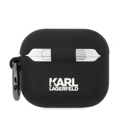 Austiņu maciņš Karl Lagerfeld 3D Logo NFT Choupette Head Silicone Case for Airpods 3, melns cena un informācija | Austiņas | 220.lv
