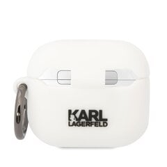Austiņu maciņš Karl Lagerfeld 3D Logo NFT Choupette Head Silicone Case for Airpods 3, balts cena un informācija | Austiņas | 220.lv