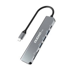 Adapter 6in1 Dudao A15S USB-C to 3x USB, 1x USB-C, SD | TF (gray) cena un informācija | Adapteri un USB centrmezgli | 220.lv
