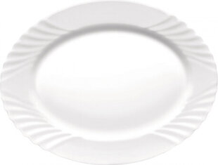 Bormioli Rocco Pasniegšanas Plate Bormioli Rocco Ebro Ovāls Balts Stikls (36 cm) (12 gb.) cena un informācija | Trauki, šķīvji, pusdienu servīzes | 220.lv