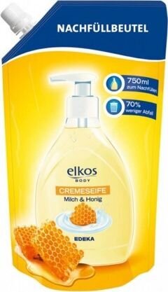 Šķidrās ziepes ELKOS Body Milch & Honig 750ml cena un informācija | Ziepes | 220.lv