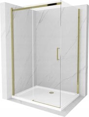 Dušas kabīne Mexen Omega ar paliktni un sifonu, Gold+White/Gold, 120x70,80,90,100 cm cena un informācija | Dušas kabīnes | 220.lv