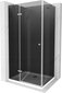Dušas kabīne Mexen Roma ar paliktni un sifonu, Graphite+White/Chrome, 110x70,80,90,100 cm cena un informācija | Dušas kabīnes | 220.lv