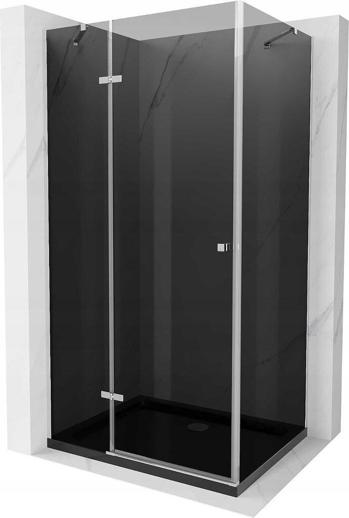 Dušas kabīne Mexen Roma ar paliktni un sifonu, Graphite+Black/Chrome, 80x80,100,120 cm cena un informācija | Dušas kabīnes | 220.lv