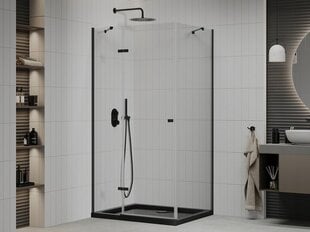 Dušas kabīne Mexen Roma ar paliktni un sifonu, Black, 80x80,100,120 cm cena un informācija | Dušas kabīnes | 220.lv