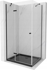 Dušas kabīne Mexen Roma ar paliktni un sifonu, Black, 90x90,100,120 cm cena un informācija | Dušas kabīnes | 220.lv