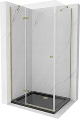 Dušas kabīne Mexen Roma ar paliktni un sifonu, Gold+Black/Gold, 100x80,90 cm cena un informācija | Dušas kabīnes | 220.lv