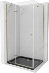 Dušas kabīne Mexen Roma ar paliktni un sifonu, Gold+Black/Gold, 120x80,90 cm cena un informācija | Dušas kabīnes | 220.lv