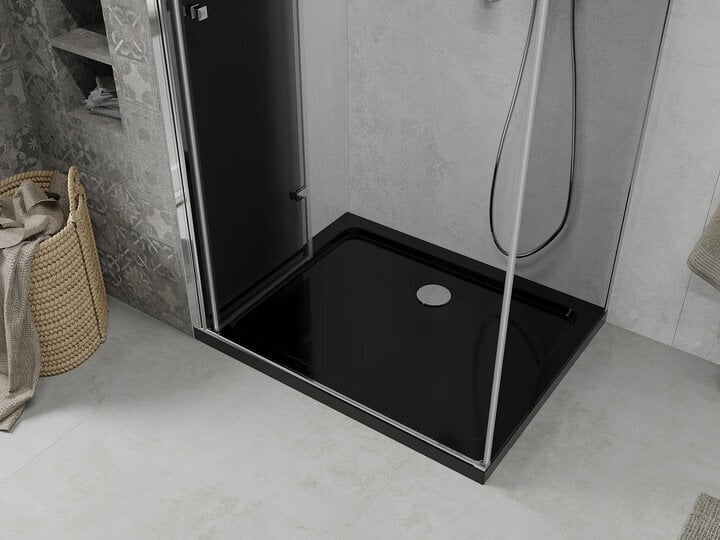 Dušas kabīne Mexen Lima ar paliktni un sifonu, Graphite+Black/Chrome, 80x80,100,120 cm цена и информация | Dušas kabīnes | 220.lv