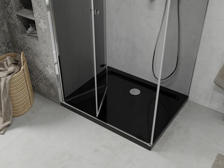 Dušas kabīne Mexen Lima ar paliktni un sifonu, Graphite+Black/Chrome, 90x90,100,120 cm cena un informācija | Dušas kabīnes | 220.lv