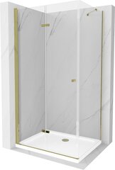 Dušas kabīne Mexen Lima ar paliktni un sifonu, Gold+White/Gold, 90x70,80,90,100 cm цена и информация | Душевые кабины | 220.lv
