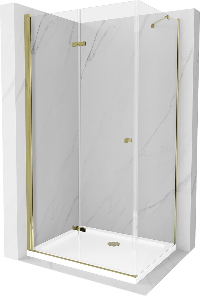 Dušas kabīne Mexen Lima ar paliktni un sifonu, Gold+White/Gold, 100x70,80,90,100 cm cena un informācija | Dušas kabīnes | 220.lv