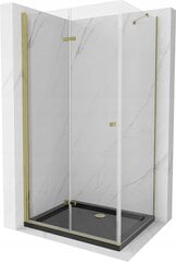 Dušas kabīne Mexen Lima ar paliktni un sifonu, Gold+Black/Gold, 100x80,90 cm cena un informācija | Dušas kabīnes | 220.lv