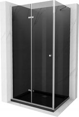 Dušas kabīne Mexen Lima ar paliktni un sifonu, Graphite+Black/Chrome, 100x80,90 cm cena un informācija | Dušas kabīnes | 220.lv