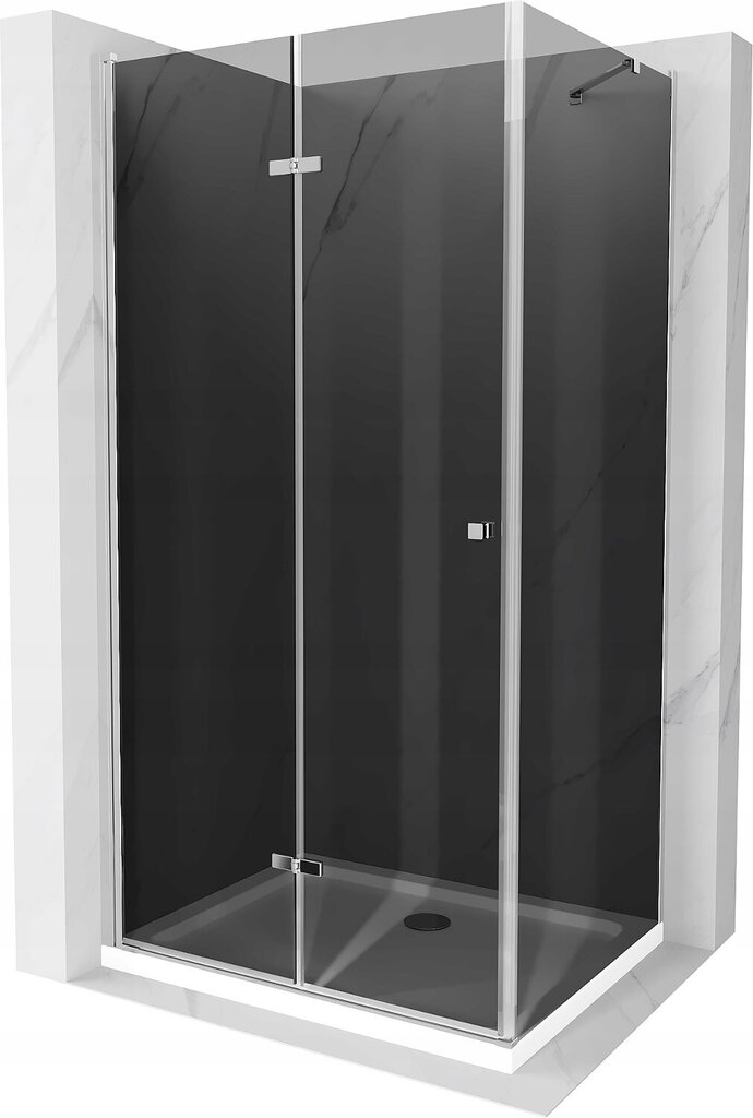 Dušas kabīne Mexen Lima ar paliktni un sifonu, Graphite+White/Chrome, 80x70,80,90,100,110,120 cm cena un informācija | Dušas kabīnes | 220.lv