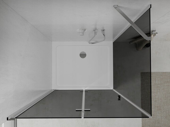 Dušas kabīne Mexen Lima ar paliktni un sifonu, Graphite+White/Chrome, 90x70,80,90,100,110,120 cm cena un informācija | Dušas kabīnes | 220.lv