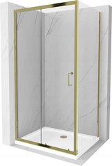Dušas kabīne Mexen Apia ar paliktni un sifonu, Gold+White/Gold, 120x70,80,90,100 cm cena un informācija | Dušas kabīnes | 220.lv
