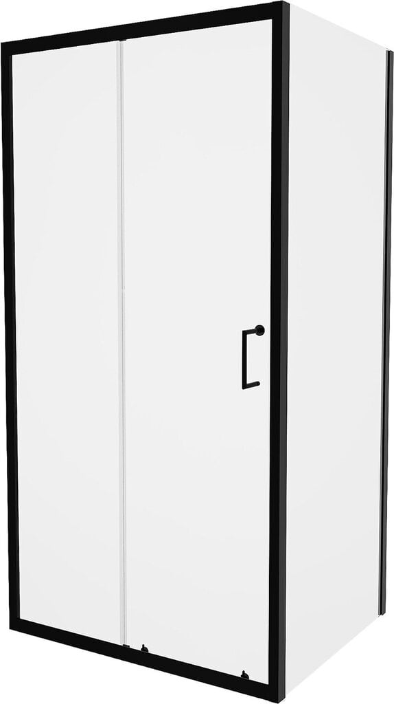Dušas kabīne Mexen Apia ar paliktni un sifonu, Black+White/Black, 90x70,80,90,100 cm cena un informācija | Dušas kabīnes | 220.lv