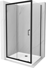 Dušas kabīne Mexen Apia ar paliktni un sifonu, Black+White/Black, 120x70,80,90,100 cm cena un informācija | Dušas kabīnes | 220.lv