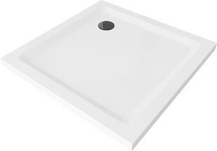 Kvadrāta dušas paliktnis Mexen Flat Slim ar sifonu, White+Black, 70x70, 80x80, 90x90, 100x100 cm cena un informācija | Dušas paliktņi | 220.lv