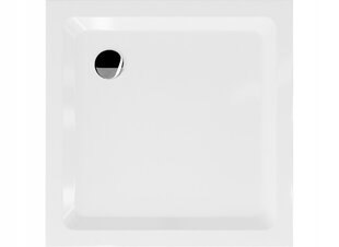 Kvadrāta dušas paliktnis Mexen Flat Slim ar sifonu, White+Chrome, 70x70, 80x80, 90x90, 100x100 cm cena un informācija | Dušas paliktņi | 220.lv