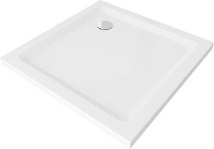 Kvadrāta dušas paliktnis Mexen Flat Slim ar sifonu, White+Chrome, 70x70, 80x80, 90x90, 100x100 cm цена и информация | Душевые поддоны | 220.lv