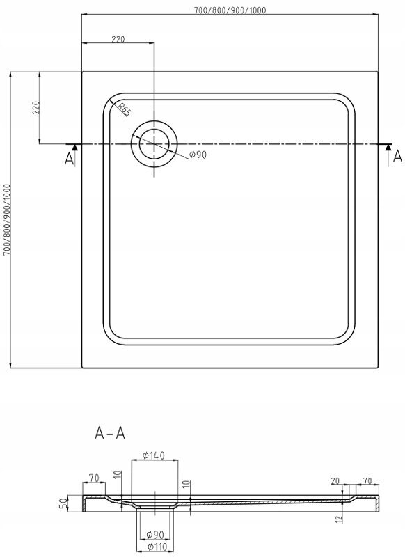 Kvadrāta dušas paliktnis Mexen Flat Slim ar sifonu, White+Chrome, 70x70, 80x80, 90x90, 100x100 cm cena un informācija | Dušas paliktņi | 220.lv