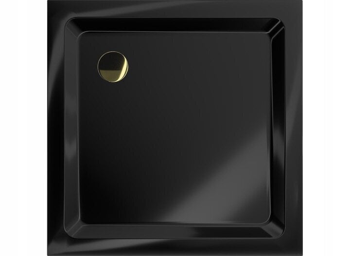 Kvadrāta dušas paliktnis Mexen Flat Slim ar sifonu, Black+Gold, 70x70,80x80,90x90,100x100 cm цена и информация | Dušas paliktņi | 220.lv