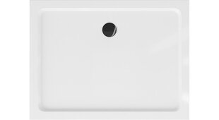 Taisnstūra dušas paliktnis Mexen Flat Slim ar sifonu, White+Black, 80x70 cm цена и информация | Душевые поддоны | 220.lv