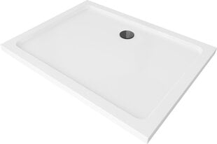 Taisnstūra dušas paliktnis Mexen Flat Slim ar sifonu, White+Black, 90x70,80 cm cena un informācija | Dušas paliktņi | 220.lv