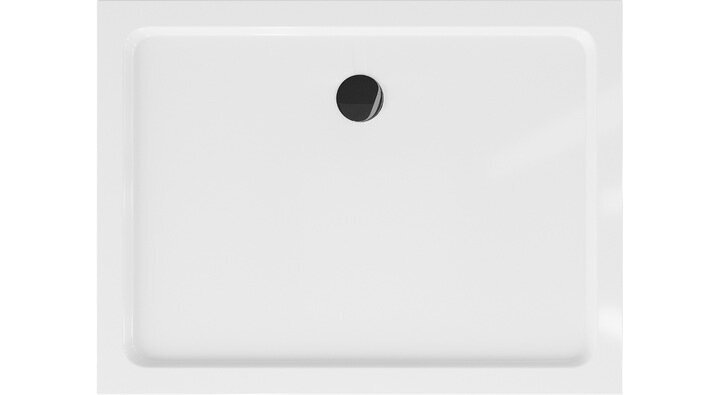 Taisnstūra dušas paliktnis Mexen Flat Slim ar sifonu, White+Black, 110x70,80,90,100 cm cena un informācija | Dušas paliktņi | 220.lv
