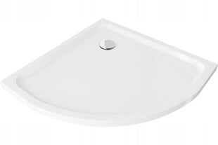 Pusapaļš dušas paliktnis Mexen Flat Slim ar sifonu, White+Chrome, 70x70, 80x80, 90x90 cm cena un informācija | Dušas paliktņi | 220.lv