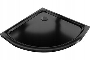Pusapaļš dušas paliktnis Mexen Flat Slim ar sifonu, Black, 70x70,80x80,90x90,100x100 cm cena un informācija | Dušas paliktņi | 220.lv