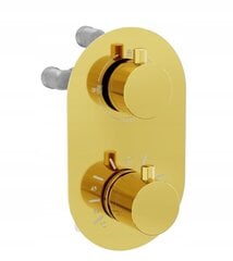 Zemapmetuma dušas un vannas komplekts ar termostatu Mexen Kai 7in1, 25 cm, Gold cena un informācija | Dušas komplekti un paneļi | 220.lv