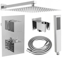 Zemapmetuma dušas komplekts ar termostatu Mexen Cube 6in1, 30x30 cm, Chrome цена и информация | Душевые комплекты и панели | 220.lv