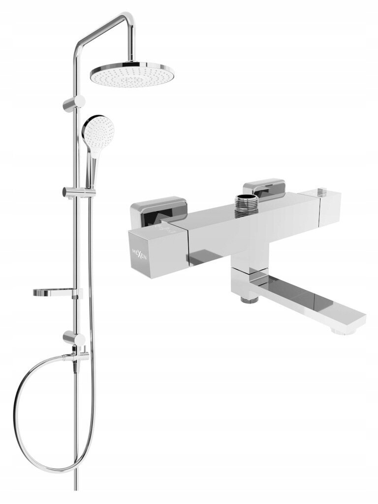 Vannas-dušas sistēma ar termostata jaucējkrānu Mexen Erik Cube 2, Chrome цена и информация | Dušas komplekti un paneļi | 220.lv