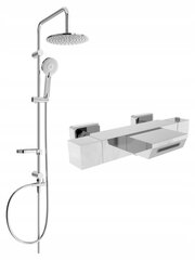 Vannas-dušas sistēma ar termostata jaucējkrānu Mexen Carl Cube, Chrome cena un informācija | Dušas komplekti un paneļi | 220.lv