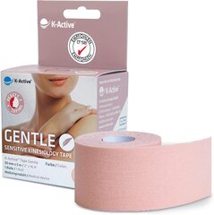 Kinezioloģiskais teips K-ACTIVE Gentle, 5cm x 5m cena un informācija | Ķermeņa daļu fiksatori | 220.lv