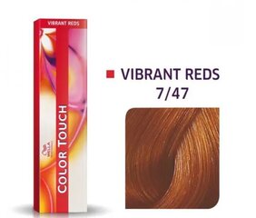 Matu krāsa Wella Color Touch - Vibrant Reds 7/47/, Medium Red Brunette Blonde, 60 ml cena un informācija | Matu krāsas | 220.lv